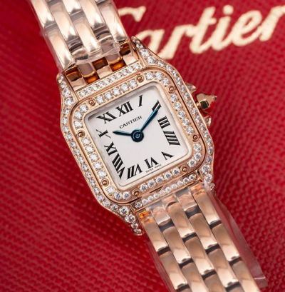 Cartier Panthere De 19*25mm 316L Steel Imported Quartz Movement Rose Gold Bracelet Watch